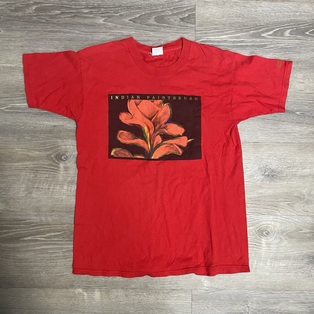 Vintage Indian Paintbrush T-Shirt Large 90s Lady Bird Johnson Wildlife Center